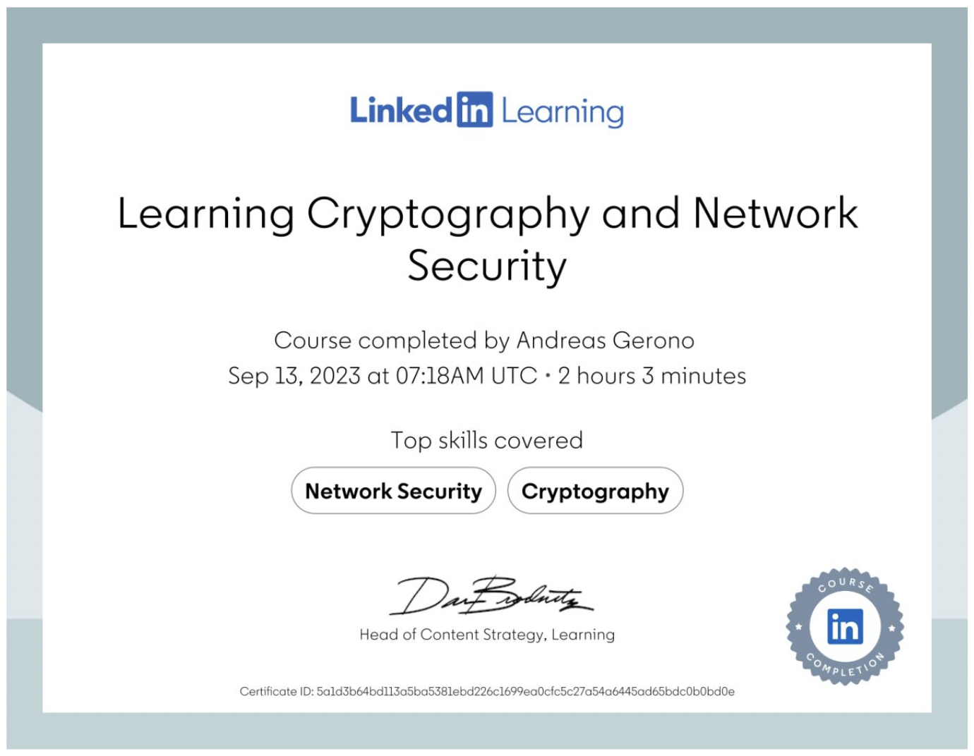 LinkedIn certificate