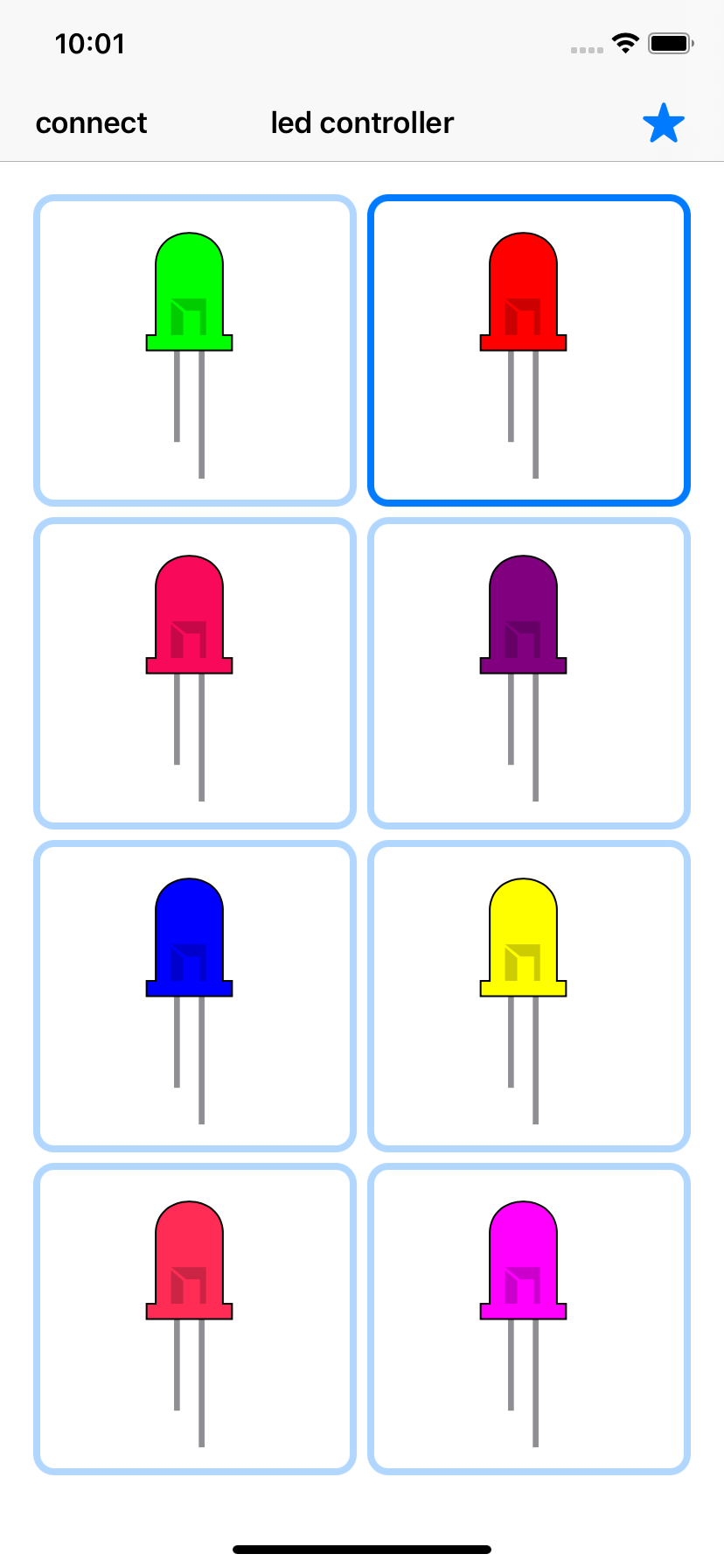 Led controller app main screen