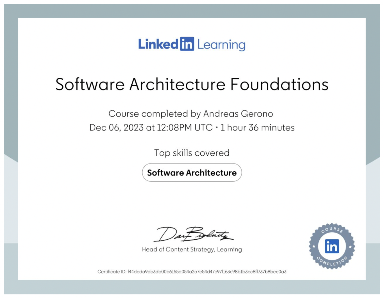 LinkedIn Certificate